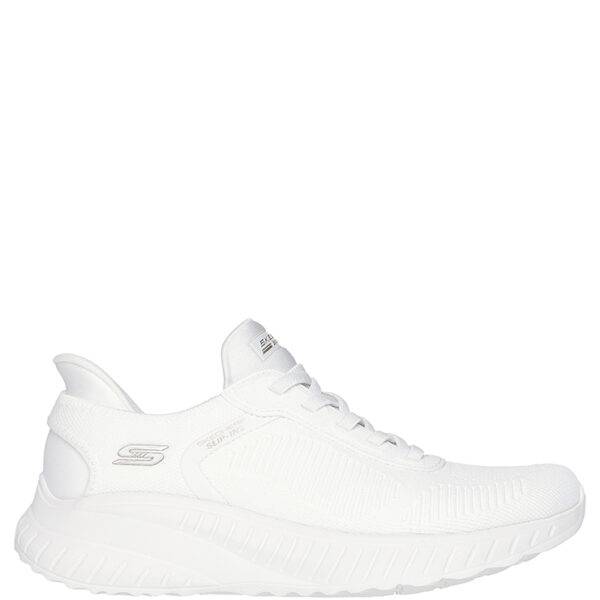 Zapatillas de la marca Skechers modelo Slip-ins  Bobs Sport Squad Chaos en color Blanco Roto Zapatillas deportivas elaboradas en knit. Ajuste Hands Free Slip-Ins®. Plantilla Memory Foam. Suela flexible con tracción de 3,2 cm de altura.