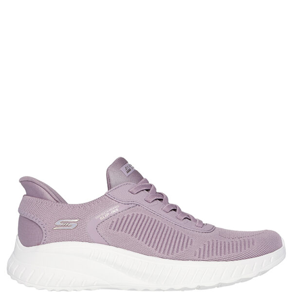 Zapatillas de la marca Skechers modelo Slip-ins  Bobs Sport Squad Chaos en color Lavanda Zapatillas deportivas elaboradas en knit. Ajuste Hands Free Slip-Ins®. Plantilla Memory Foam. Suela flexible con tracción de 3,2 cm de altura.